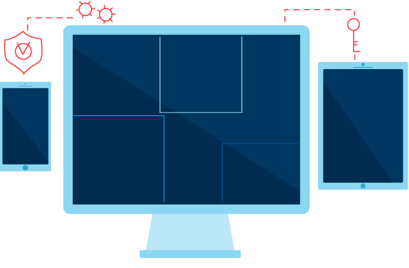 Illustration of a group of computers
