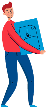 Illustration of man with PDF file