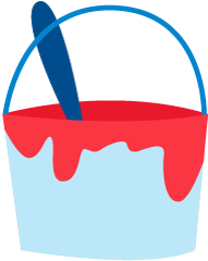 Illustration of bucket of paint